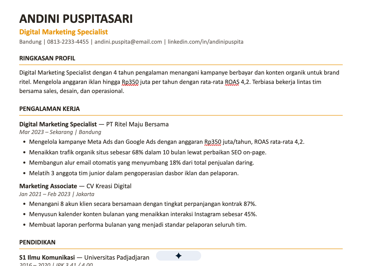 Panduan CV Lolos ATS