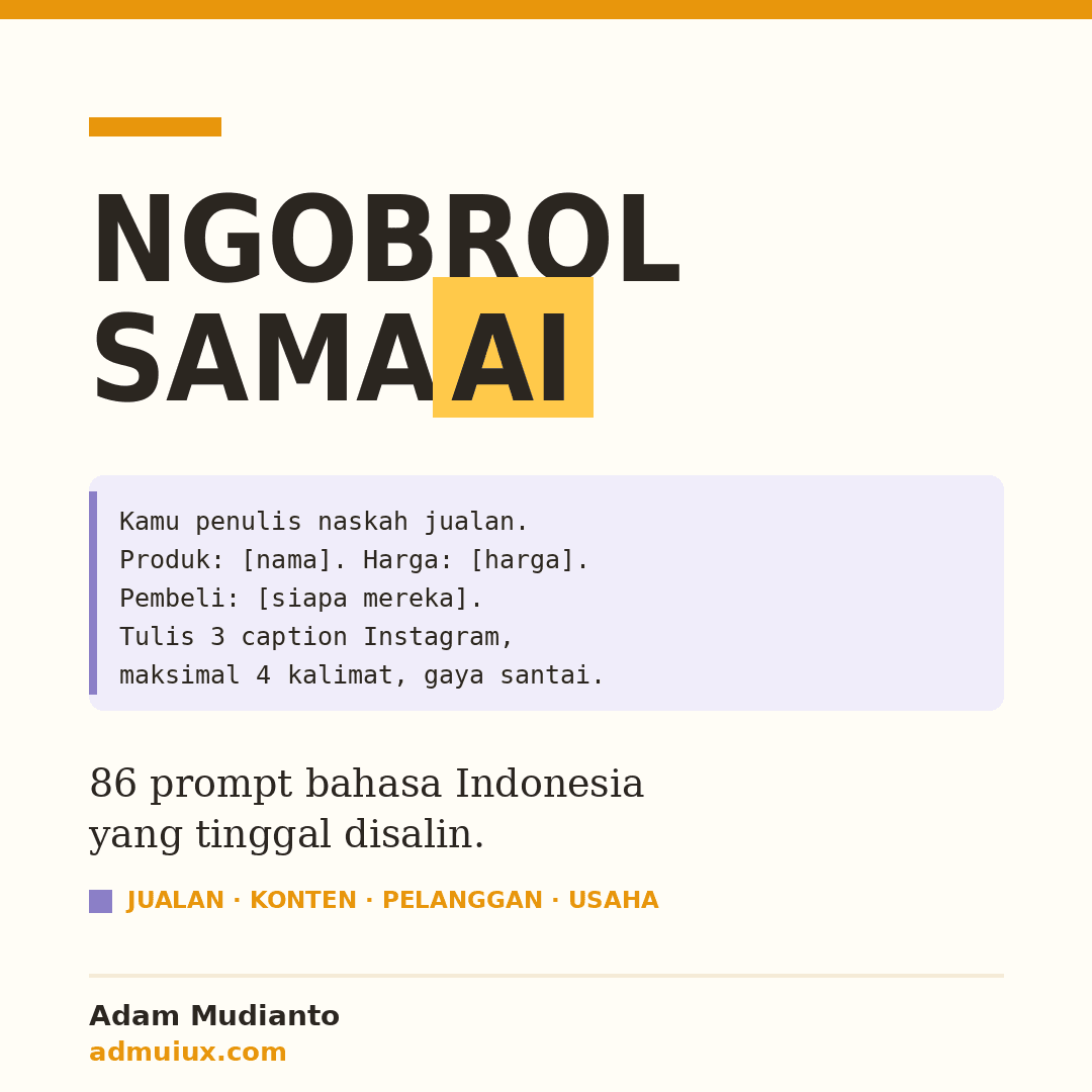 86 Prompt Bahasa Indonesia untuk Pemilik Usaha
